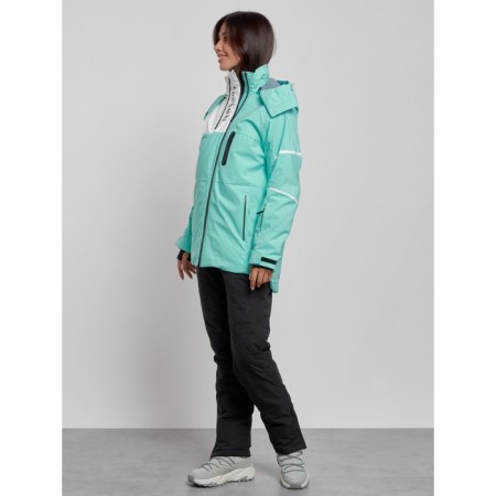 Ski costume female winter, size 48, turquoise color-4