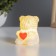 Nightlight "Bear with heart" 2W Led LR44 white 4.5x6x7cm