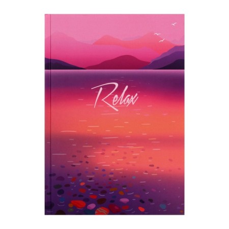 Notebook A5, 96 sheets in the Relax cage, solid cover, matte lamination, block 65g/m2