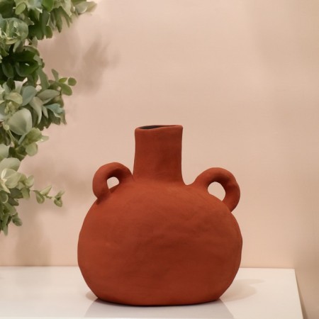 Vase for flowers decorative "Adriatic" Terracotta color 20 x 23 x 12 cm-6