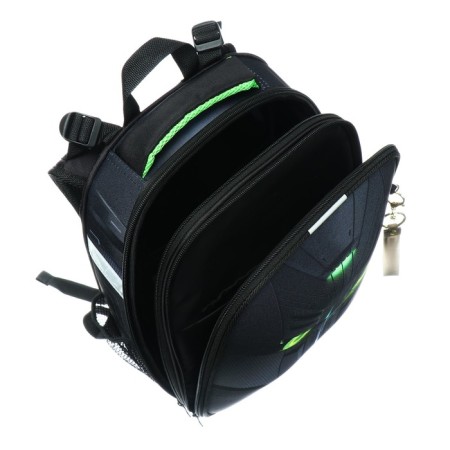 School backpack 38 x 30 x 16 cm, ergonomic back, Stavia "cyber", black-7