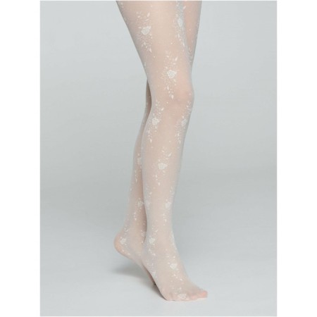Children's tights with a Flower pattern CONTE Elegant Sofia, height 104-110 cm, color Milk-2