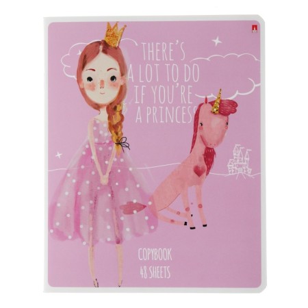 Notebook of 48 sheets in the Young Princess cage, covered cardboard, matte lamination Soft Touch, mix-4