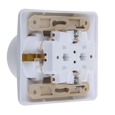 Double SE SE "Study", 16 A, 250 V, built-in, with salary, curtains, IP20, white, PC16-007B-2