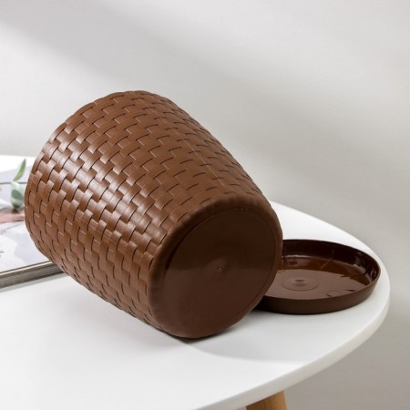 Pot for flowers with the Podon "Rotan", 2 l, the color is dark brown-2