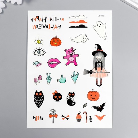 Tattoo on the body phosphorus "Halloween" mix 21x15 cm-6