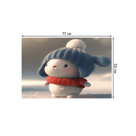 Bathroom mat “Cute bunny”, anti -slip, size 52x77 cm-1