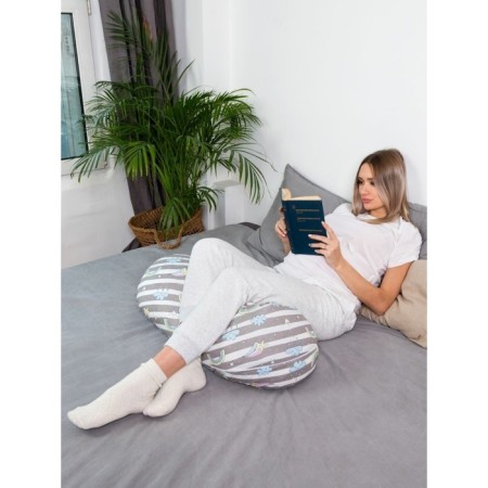 Pregnant Amarobaby pillow "Gray Star", size 25x170 cm-6
