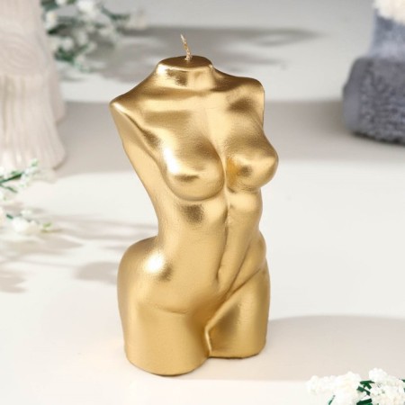 Figure candle Lacked "Women's silhouette", 10 cm, gold-1