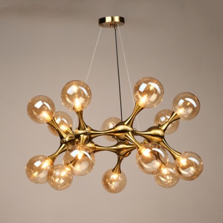 Chandelier "Molecule" 16xg9 brass 82x82x36-186 cm-1