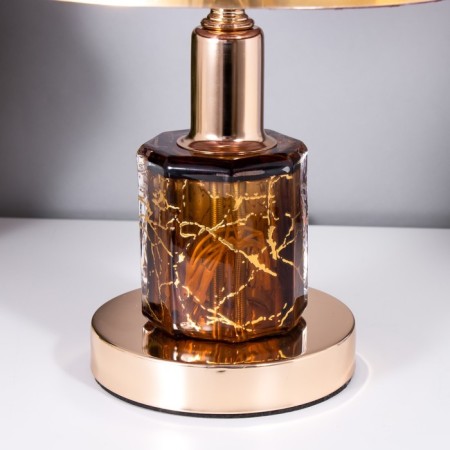 Justine table lamp 1x60W E27 chocolate-gold 21.5x21.5x34 cm Risalux-3