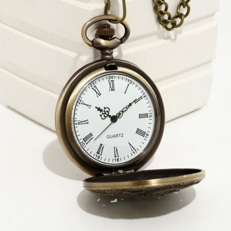 Pocket clock "Dragon", quartz, d dial-4.7 cm, chain L-38 cm-2