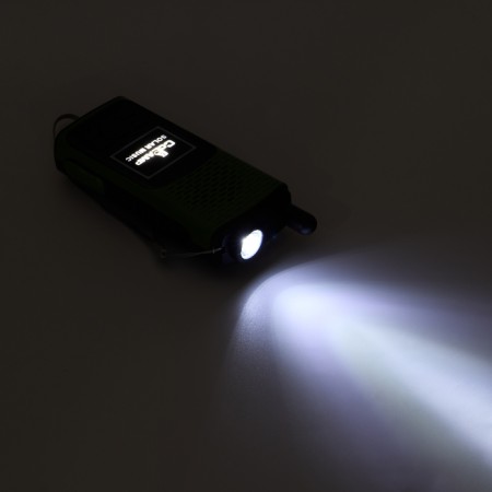Battery Light, 1,500 mAh, radio, column, with a solar battery, green-6