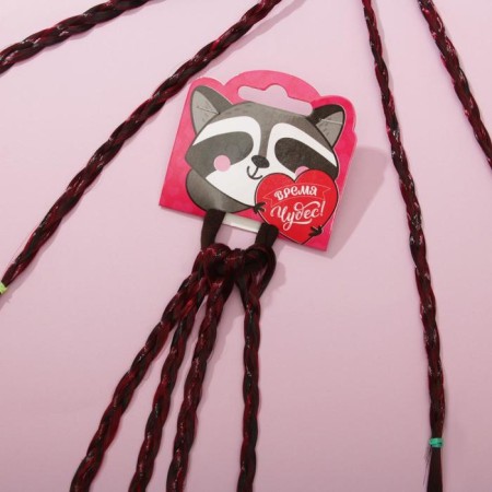 Hair gums, children's, colored braids “Time of Magic”, D = 4 cm.-1