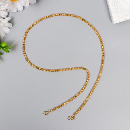 Chain with 2 carbines a link thickness 0.1 cm 0.4x60 cm gold/silver mix-1