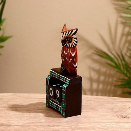 Calendar Table tree "Owl at the fireplace" MIX 9.5x4x17 cm-2