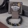 Bracelet Unisex "Bastion" for gray-white feast, black color, ball No. 8, d = 7 cm