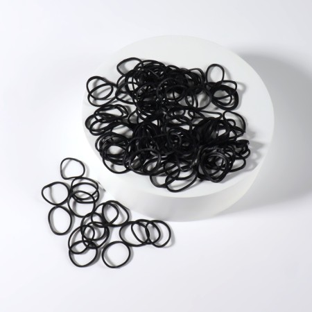 Silicone gum for hair, set, d = 1.5 cm, 100 g, black color