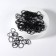 Silicone gum for hair, set, d = 1.5 cm, 100 g, black color
