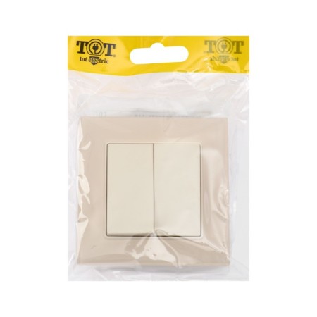 Tot Matte Glass switch, 10 a, 2 cl., Hidden, glass, beige-4