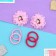 Hair Set "Ormoral" (4 elastic bands, 2 clamps 4 cm) chic strawberries, pink