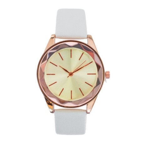 Women's watches of female “Piasterra”, dial d-3.3 cm, eco-leather strap, white