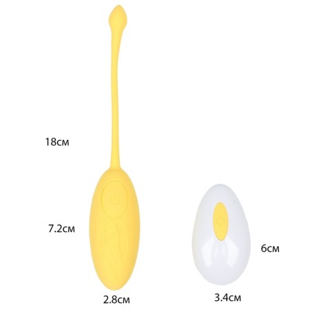 Vibroyaite Okopka, 7 x 3.5 cm, 10 modes, PDU, silicone, yellow-2