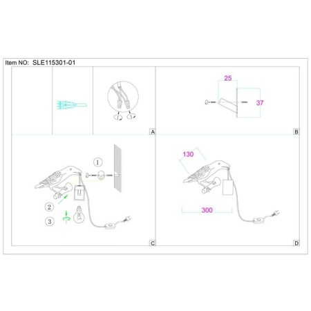 Wall lamp EVOLUCE. Sle115301-01. Gavi. 1x40 W, E14, 14.5x12.3 cm, white color-6