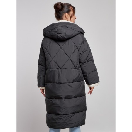 Coat insulated winter female, size 46, black color-10