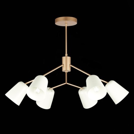 Ceiling EVOLUCE lamp. Sle155902-06. Mario. 6x40 watts, E14, 69x69x52 cm, golden color-1