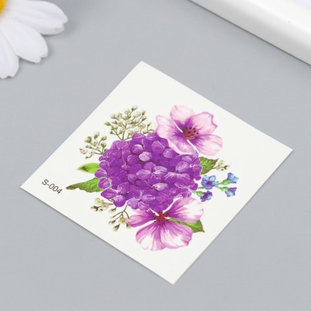 Tattoo on the body color "hydrangea" 6x6 cm-1