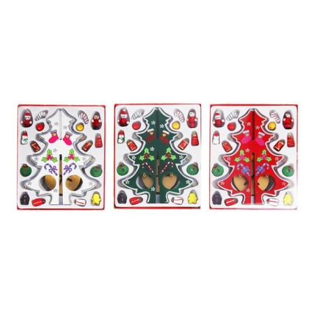 New Year's souvenir "Christmas tree on the stand", with a silver contour and star, Mix color-1