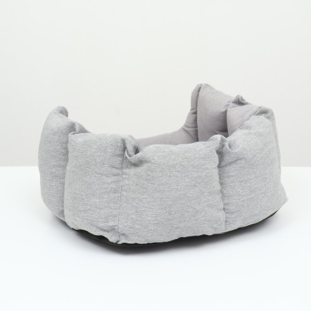 Stear with a pillow of a mowing, velvet, 50 x 40 x 23 cm, gray-3
