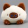 Soft toy "Cat-shred" on a key fob, 11 cm, white-brown color