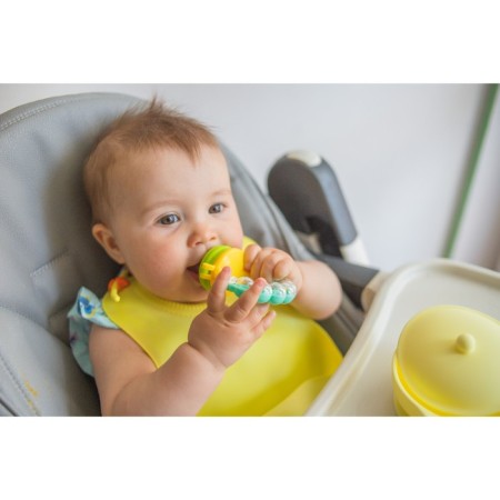 Nibbler for feeding, with silicone mesh, handle-pure handle, green color-1