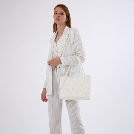 Women's bag with lightning, white color-8
