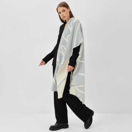 Female Bilateral Mist Gray/Milk scarf, size 47*226cm-2