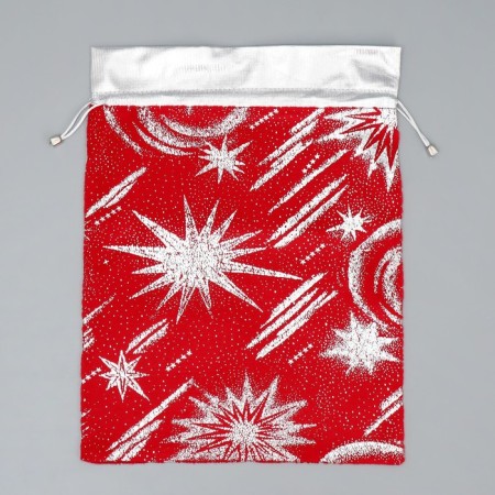 Bag gift plush "Polar star", embossing, 30 x 40 cm +/- 1.5 cm, new year-5