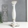 Polystone candlestick for 1 candle "lush sheet" white 26.5x9x9 cm