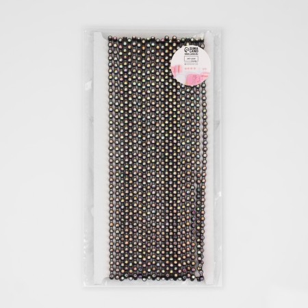 Rhinestones on threads, with holography, 4 mm, 9 ± 1 m, black color-3