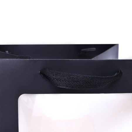 Gift package, craft, with a window, "black", 20 x 20 x 20 cm-2