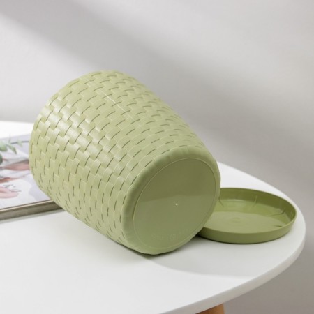 Pot for flowers with the Podon "Rotan", 2 l, olive color-2