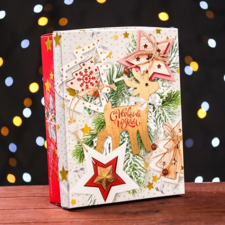 Gift box "New Year's decor", 23.5 x 6.5 x 18.7 cm 7063729