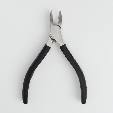 Pigitan nippers, hidden spring, rubberized pen, 11 cm, blade length - 12 mm, silver/black color-7