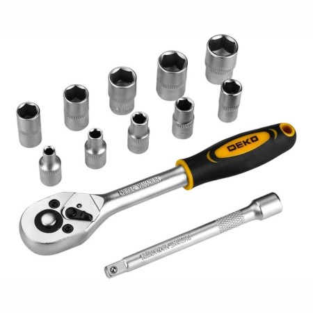 Set of end heads DEKO DKMT12, ratchet, 4-13 mm, 12 items-3