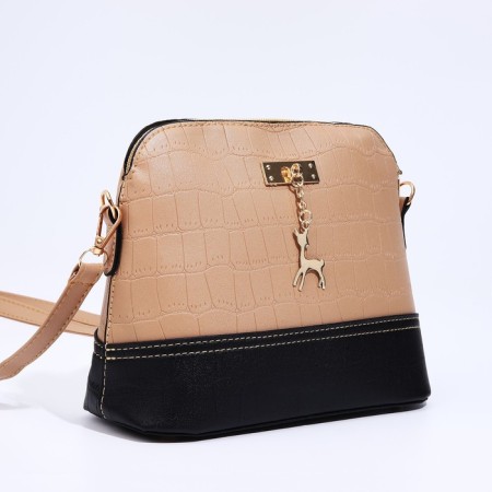 Cross-Bodi Bag on a zipper, beige color-2