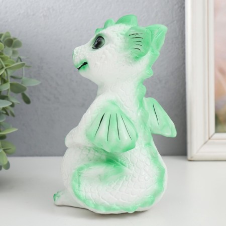 Figure "Dragon" 18x10x10 cm, white-green-3