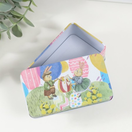 Casket Metal "Easter rabbit" mix 12x7x4 cm-4