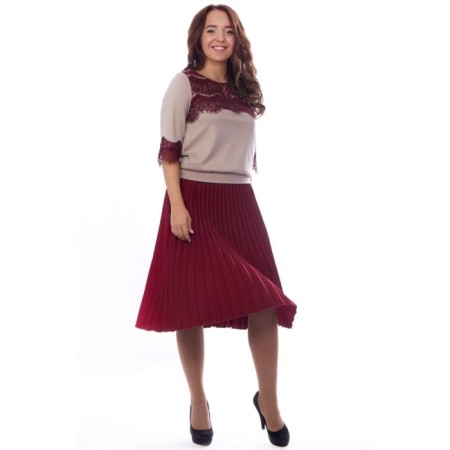 Female dress, size 44, beige color-1