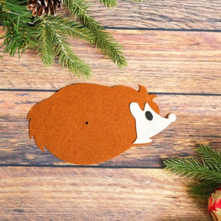 Set for creating a pendant made of felt and paper "Hedgehog"-2